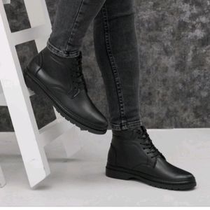 فروش اینترنتی نیم بوت مردانه بندی مدل ایفل رنگ مشکی