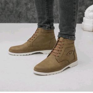 خرید انلاین نیم بوت مردانه بندی مدل ایفل رنگ کرم