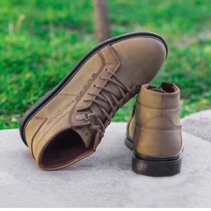 قیمت نیم بوت مردانه بندی پاخورشیک رنگ کرم