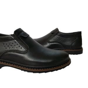 خرید آنلاین کفش مردانه رسمی اداری ساده کشی رنگ مشکی