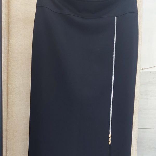 دامن زنانه مجلسی بلند ویسکوز مشکی