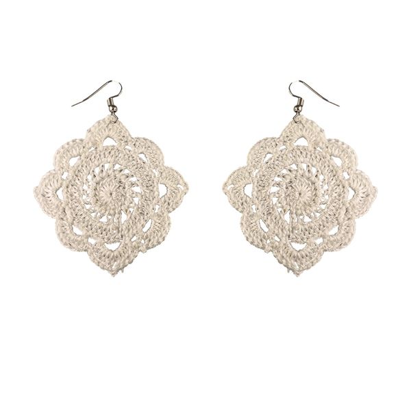 گوشواره دست ساز قلاب بافی - Gosh - 009