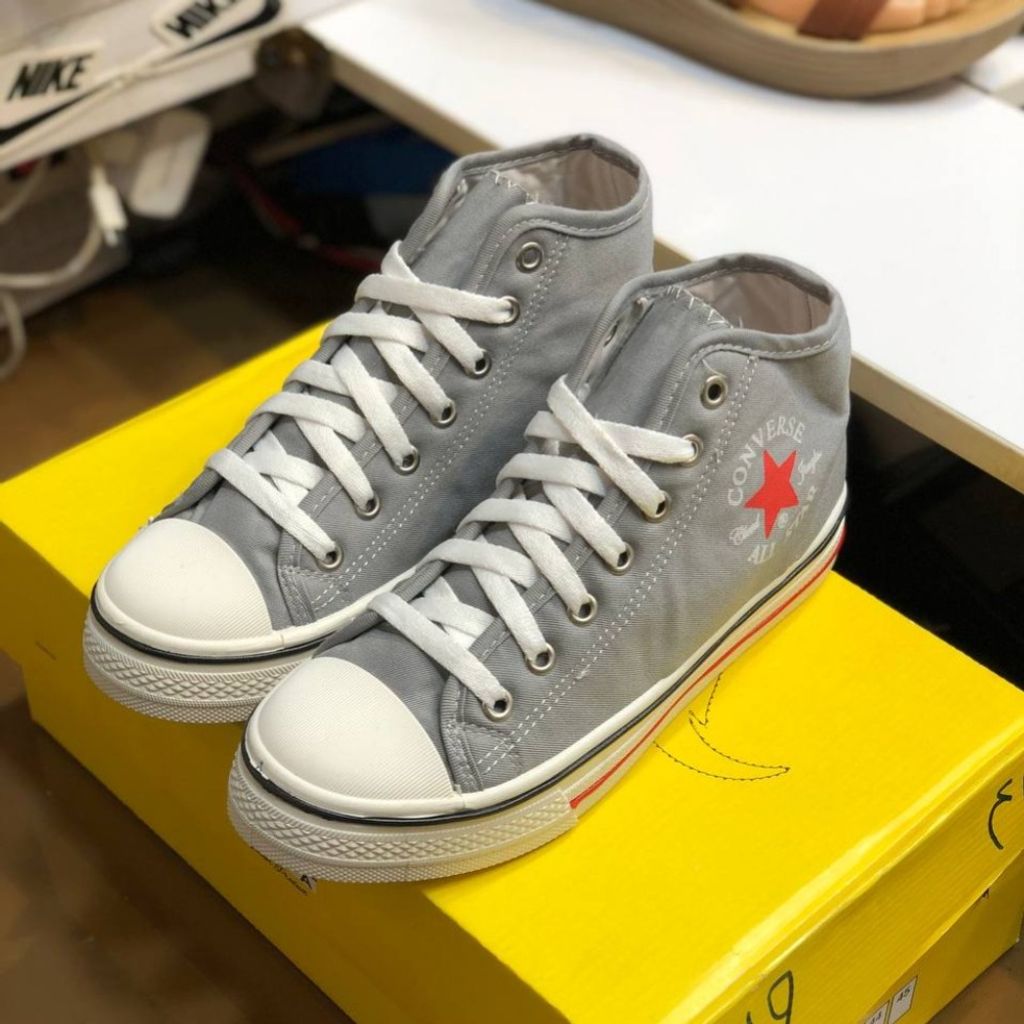 قیمت ارزان کفش الستار زنانه کانورس طوسی