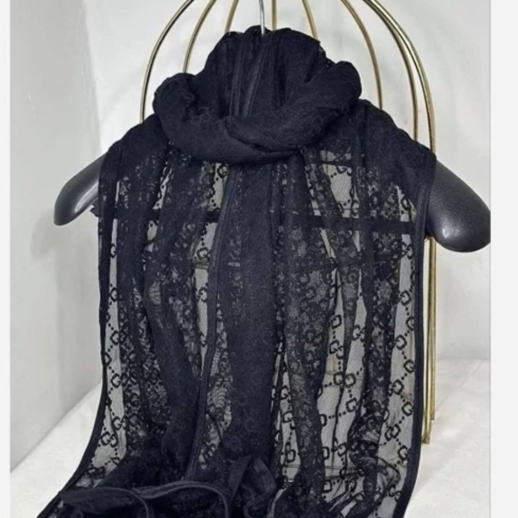 قیمت شال مشکی توری طرح دار