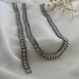 خرید اینترنتی گردنبند و دستبند تنیسی جواهری