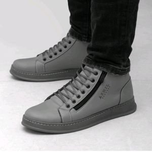 خرید اینترنتی نیم بوت مردانه زیره پیو مدل مسکو رنگ طوسی