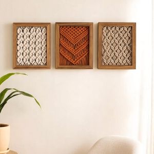 خرید اینترنتی تابلو سه عددی دکوراتیو مکرومه بافی