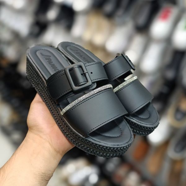 صندل دمپایی زنانه دخترانه نواری نرم وراحت لژ 4 تا 5 سانت،سایزبندی 37 تا 40