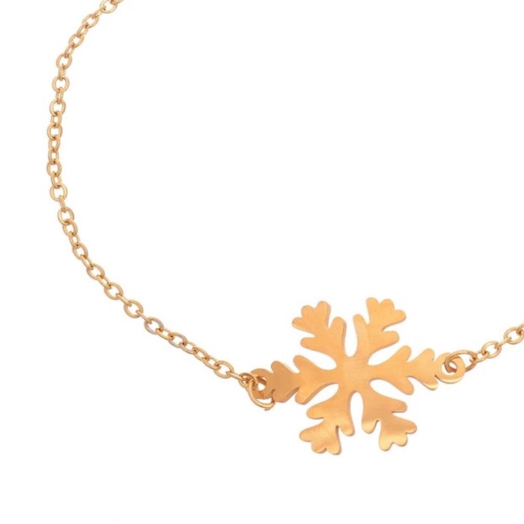 خرید آنلاین دستبند نقره زنانه روکش آب طلا طرح دونه برفی بدون نگین قفل آسانسوری