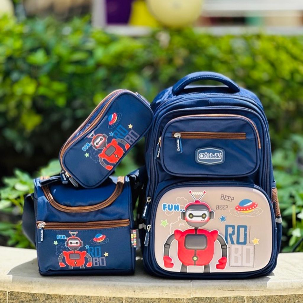 خرید اینترنتی قیمت کوله پشتی اورجینال سه تیکه طرح Robo برند Chrisbella کد 4041804