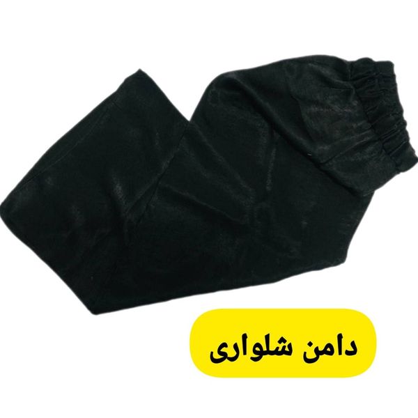 دامن شلواری مشکی شاین دار تابستونی زنانه