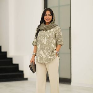 خرید اینترنتی شومیز مانتویی لنین خنک