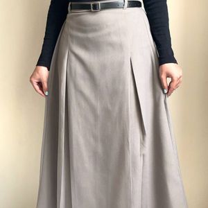 خرید انلاین دامن پیله دار کمربنددار لنین