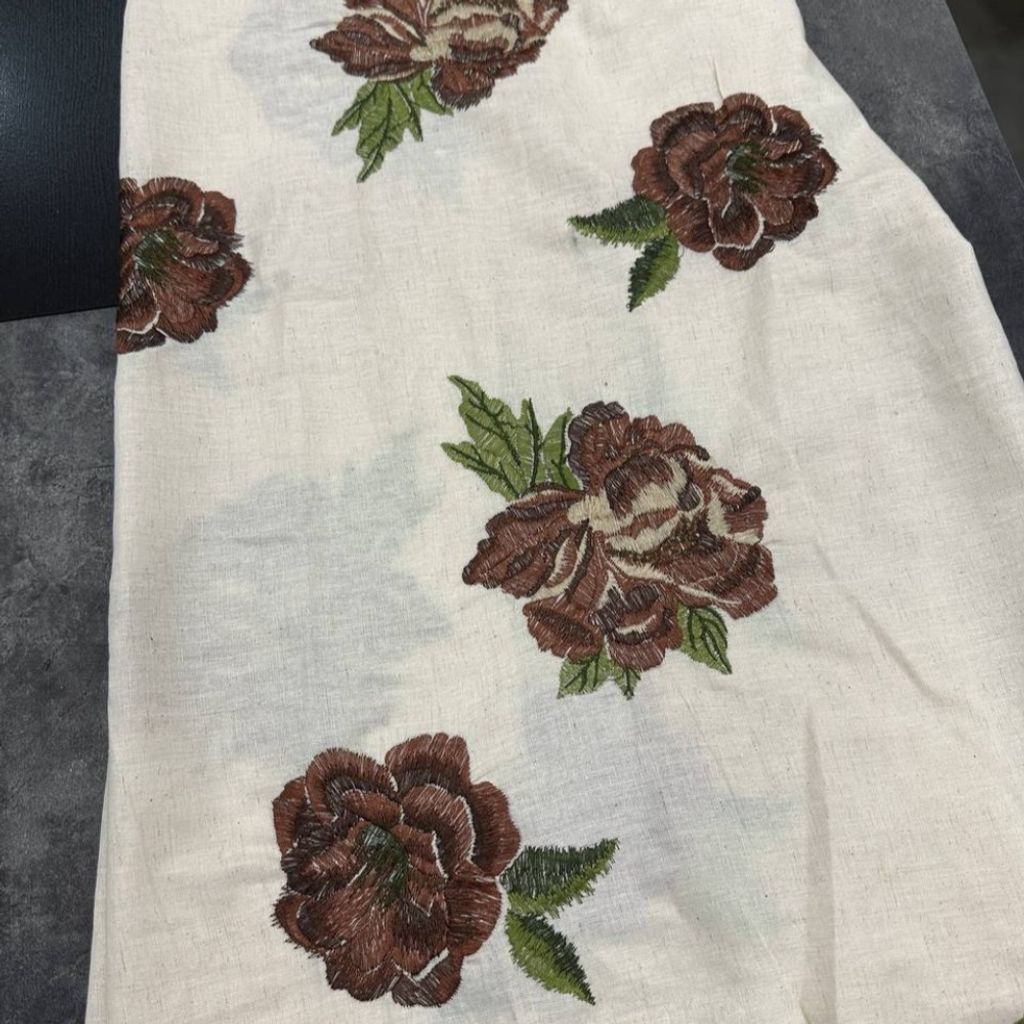 خرید انلاین لینن سوزندوزی طرح رز