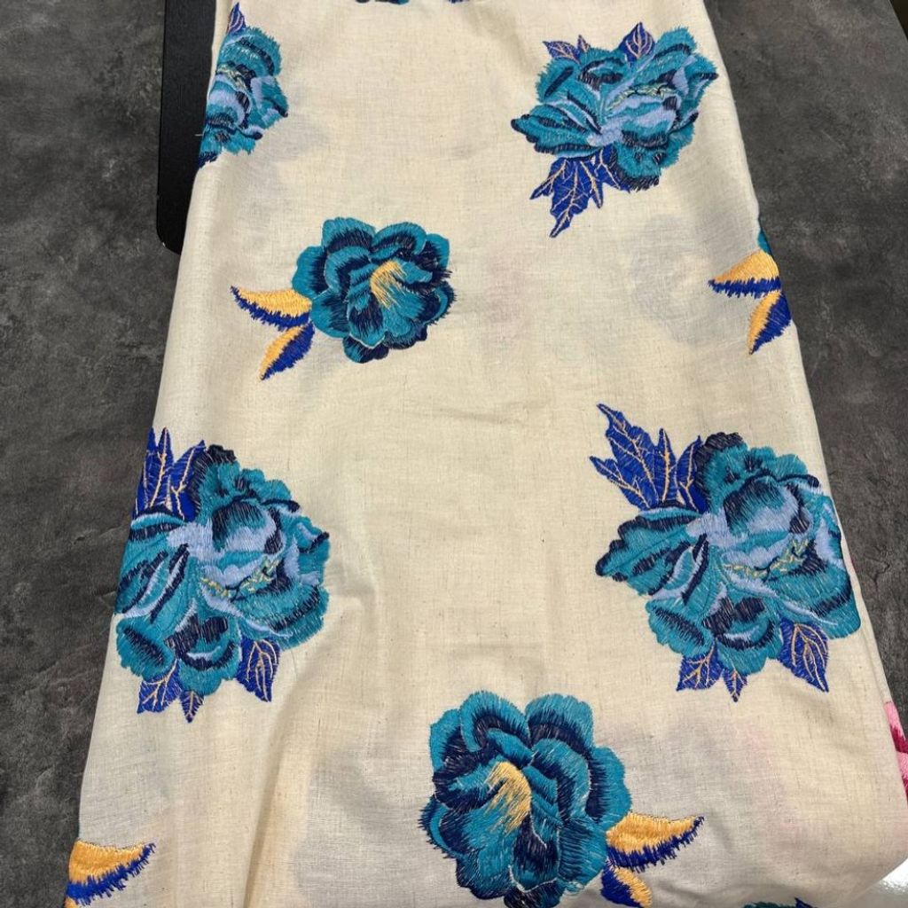 خرید اینترنتی لینن سوزندوزی طرح رز