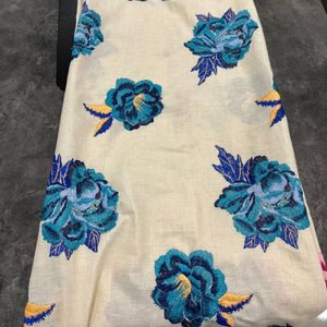 خرید اینترنتی لینن سوزندوزی طرح رز