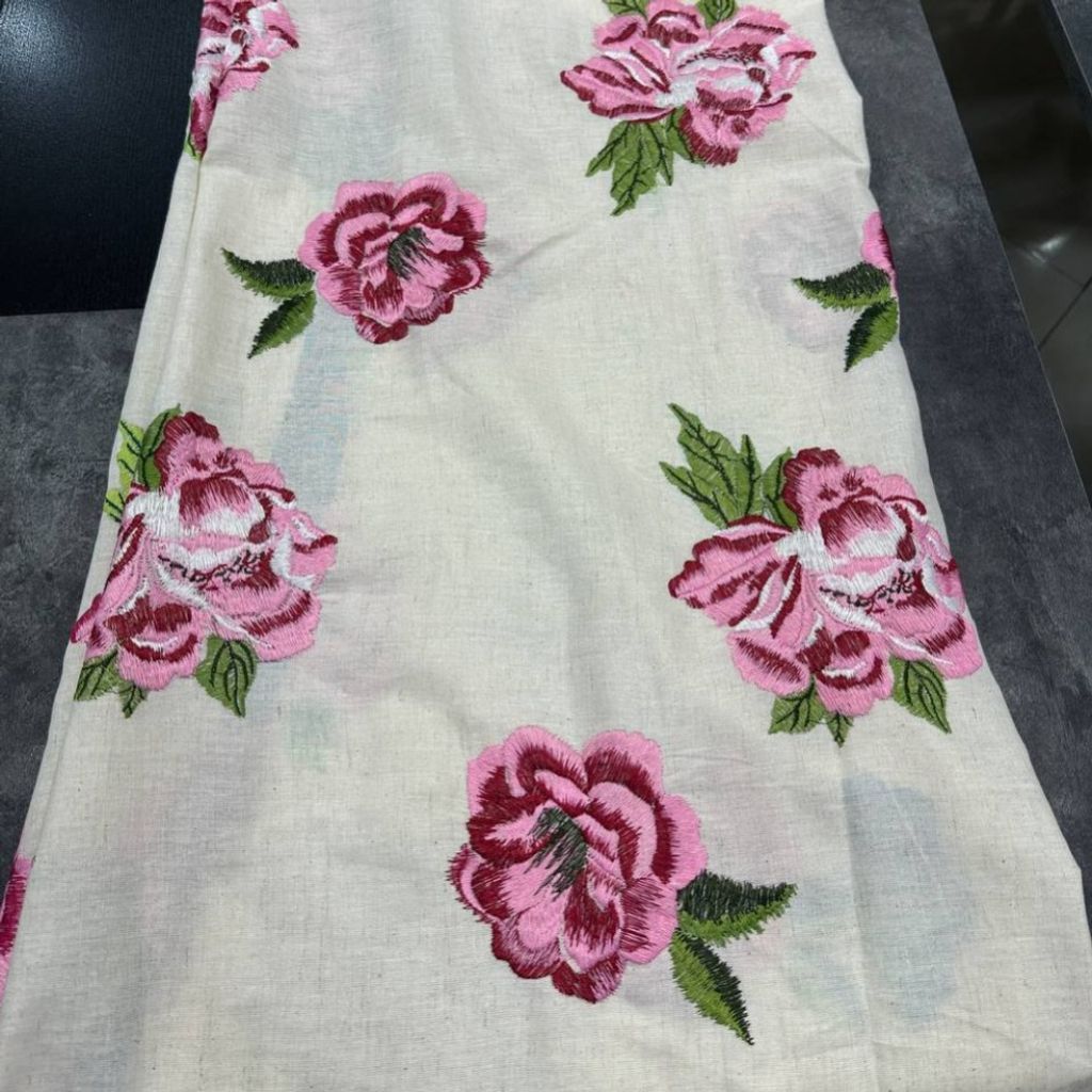 خرید انلاین لینن سوزندوزی طرح رز