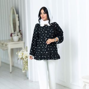 فروش اینترنتی مانتو گل گچی یقه سفید
