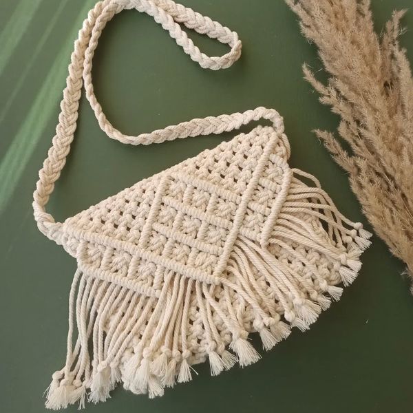 کیف مکرومه بافی زنانه مدل ژیلا