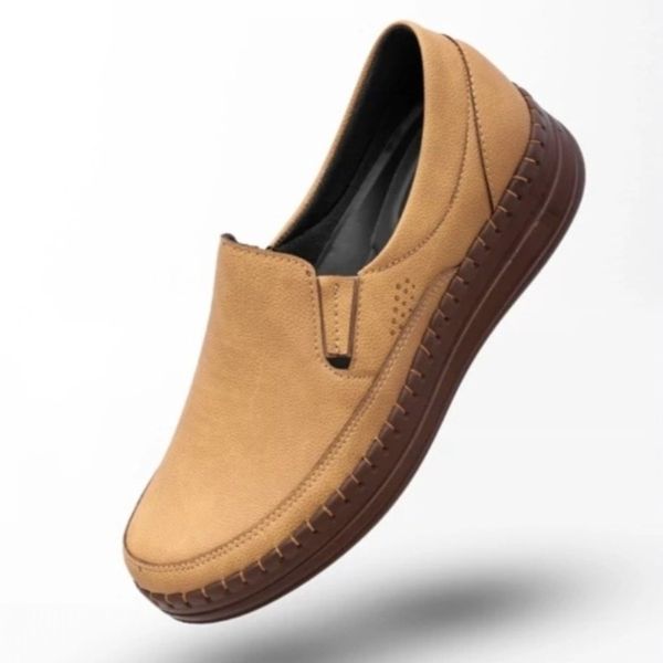 کفش زنانه مدل صحرا کفی طبی و خارپاشنه رنگ کرم