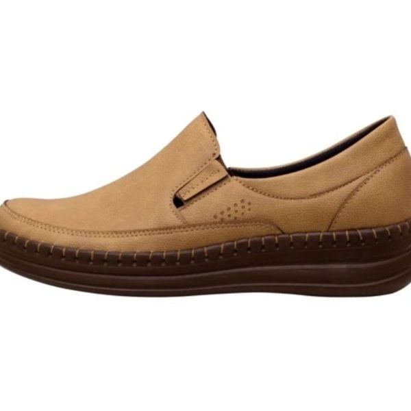 کفش زنانه مدل صحرا کفی طبی و خارپاشنه رنگ کرم