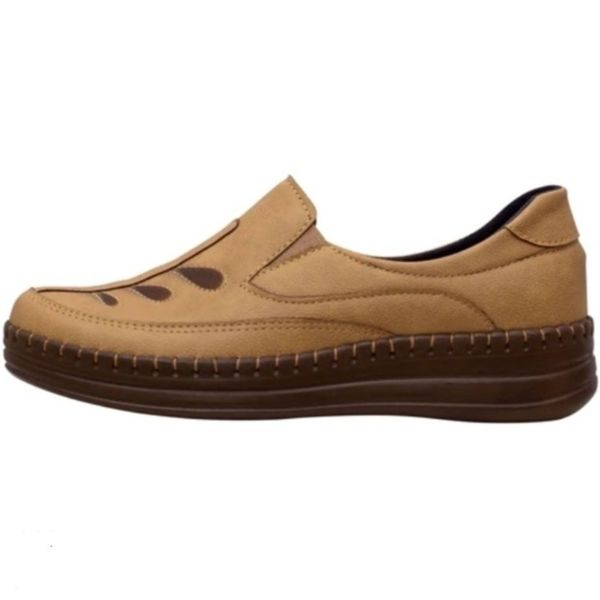 کفش زنانه مدل میترا کفی طبی و خارپاشنه رنگ کرم