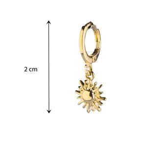 قیمت ارزان گوشواره حلقه ای ای آویزدار طرح خورشید - Gosh - 018