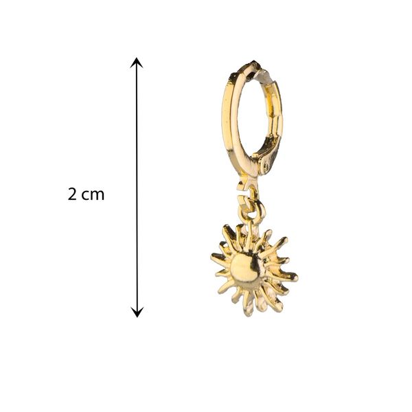 گوشواره حلقه ای ای آویزدار طرح خورشید - Gosh - 018