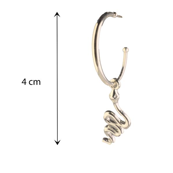 گوشواره حلقه ای آویزدار طرح مار - Gosh - 020