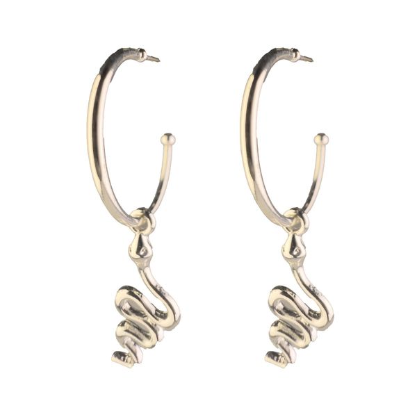 گوشواره حلقه ای آویزدار طرح مار - Gosh - 020