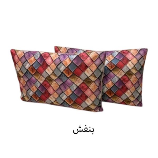 روبالشی مخمل استون مدل 3بعدی بسته 2 عددی