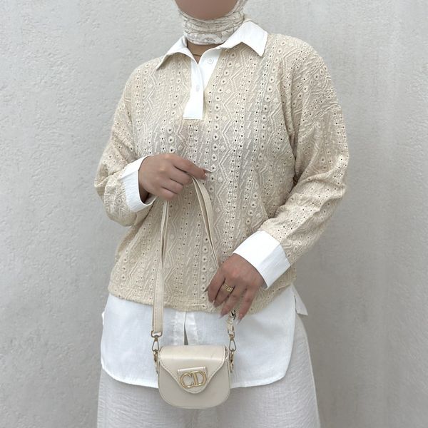 تونیک یقه دار دو دکمه بانک