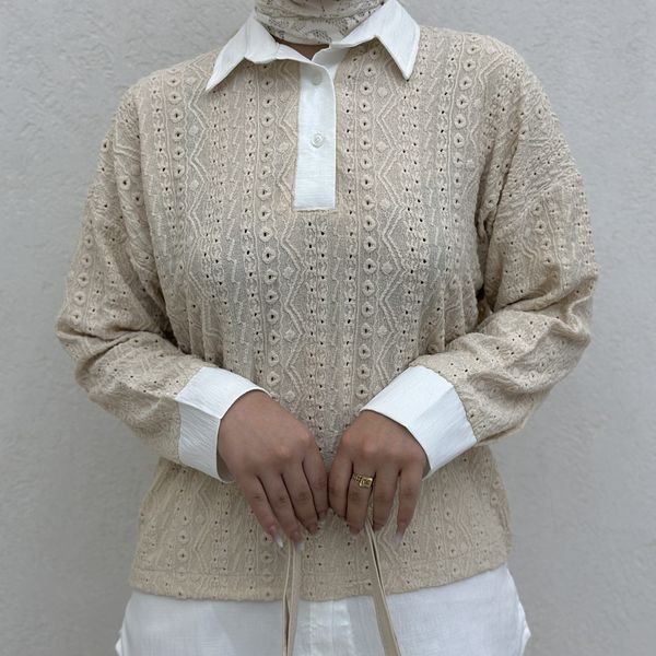 تونیک یقه دار دو دکمه بانک