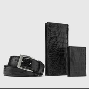 قیمت ارزان ست کیف وکمربند وجاکارتی سه تیکه چرم طبیعی