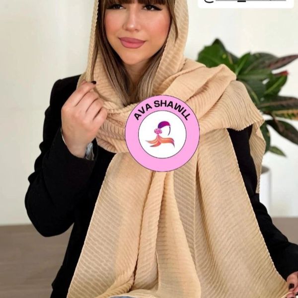 شال نخ پنبه پلیسه تک رنگ منگوله دار دلسو 🩷
