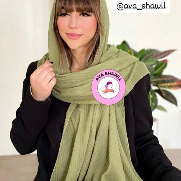 شال نخ پنبه پلیسه تک رنگ منگوله دار دلسو 🩷