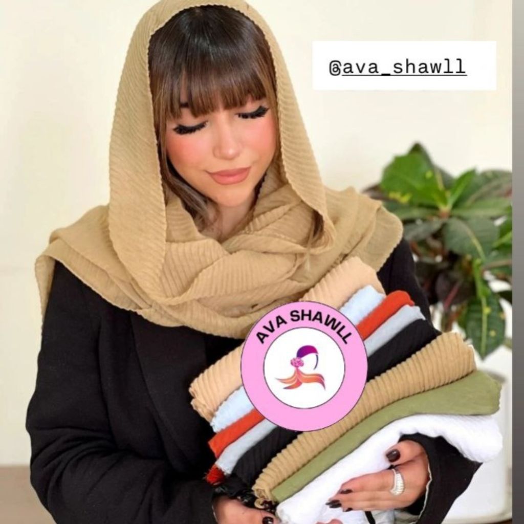 خرید آنلاین شال نخ پنبه پلیسه تک رنگ منگوله دار دلسو 🩷