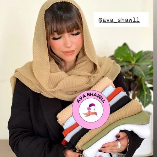 شال نخ پنبه پلیسه تک رنگ منگوله دار دلسو 🩷