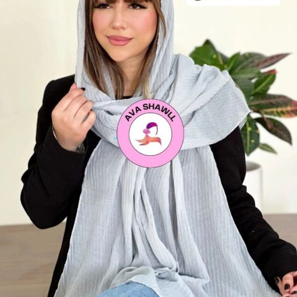شال نخ پنبه پلیسه تک رنگ منگوله دار دلسو 🩷