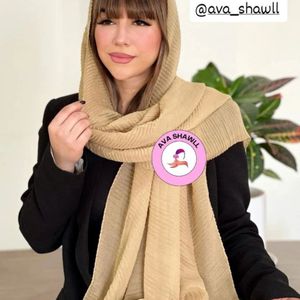 قیمت شال نخ پنبه پلیسه تک رنگ منگوله دار دلسو 🩷
