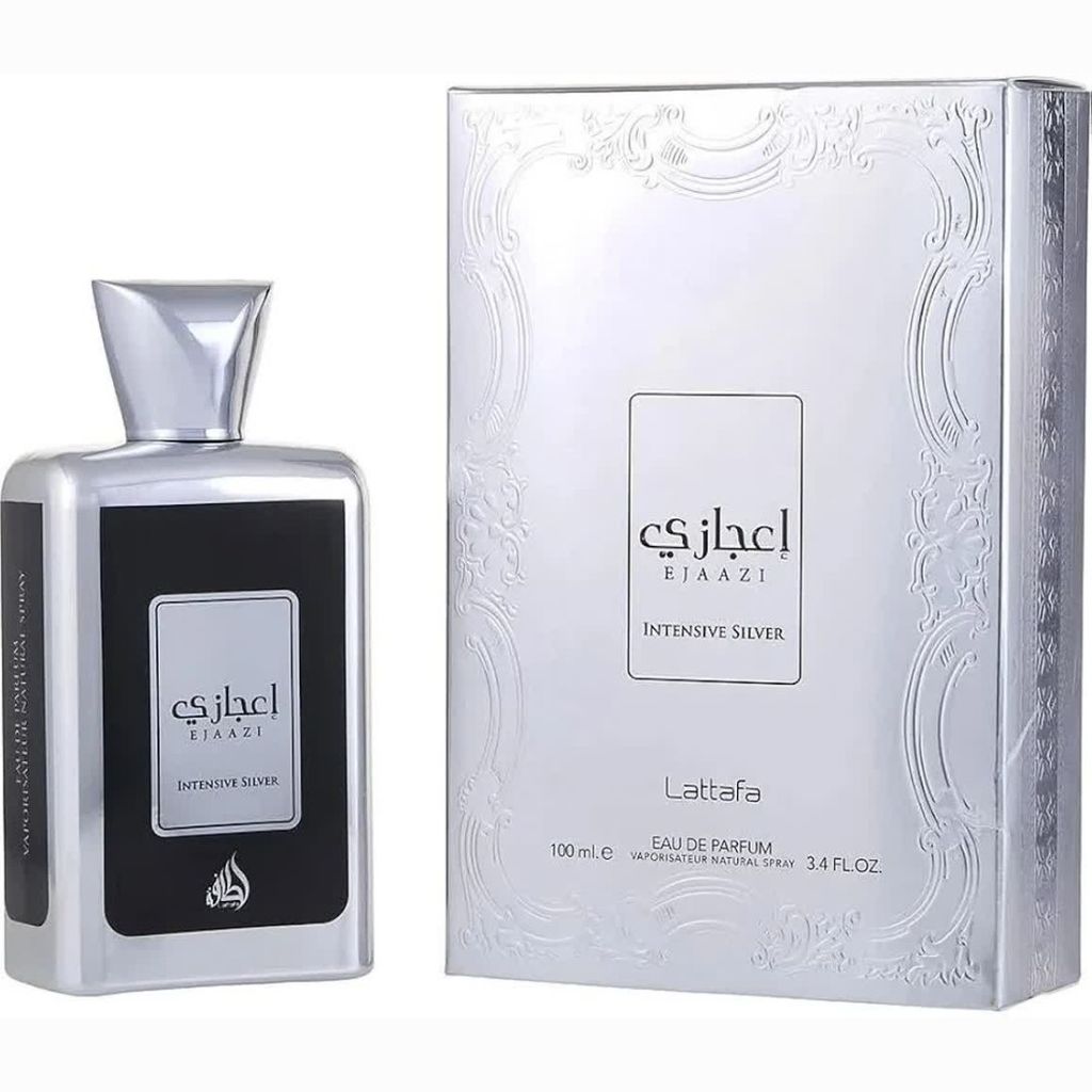فروش اینترنتی عطر ادکلن لطافه اعجازی نقره ایی (Lattafa Ejaazi Intensive Silver)