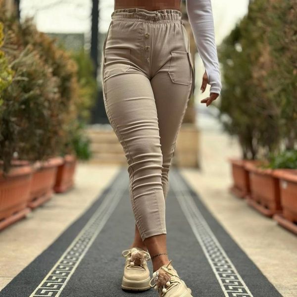 شلوار مام استایل کمر هویجی کد 50900
