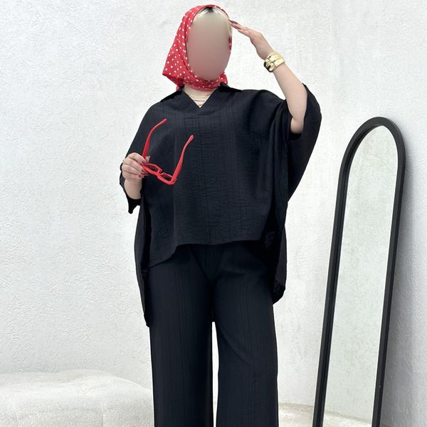 ست دوتیکه پانچ و شلوار بانک