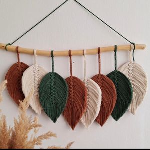 خرید انلاین دیوارکوب برگ مکرومه بافی دکوراتیو مدل جانان