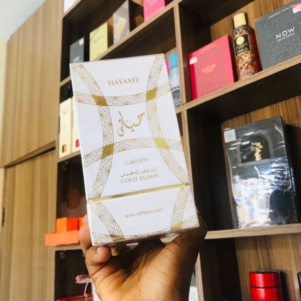 خرید آنلاین عطر ادکلن لطافه حیاتی گلد الکسیر لیبل دار | Lattafa Hayaati Gold Elixir