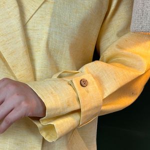 قیمت ارزان ترنچ کت لینن یقه دار