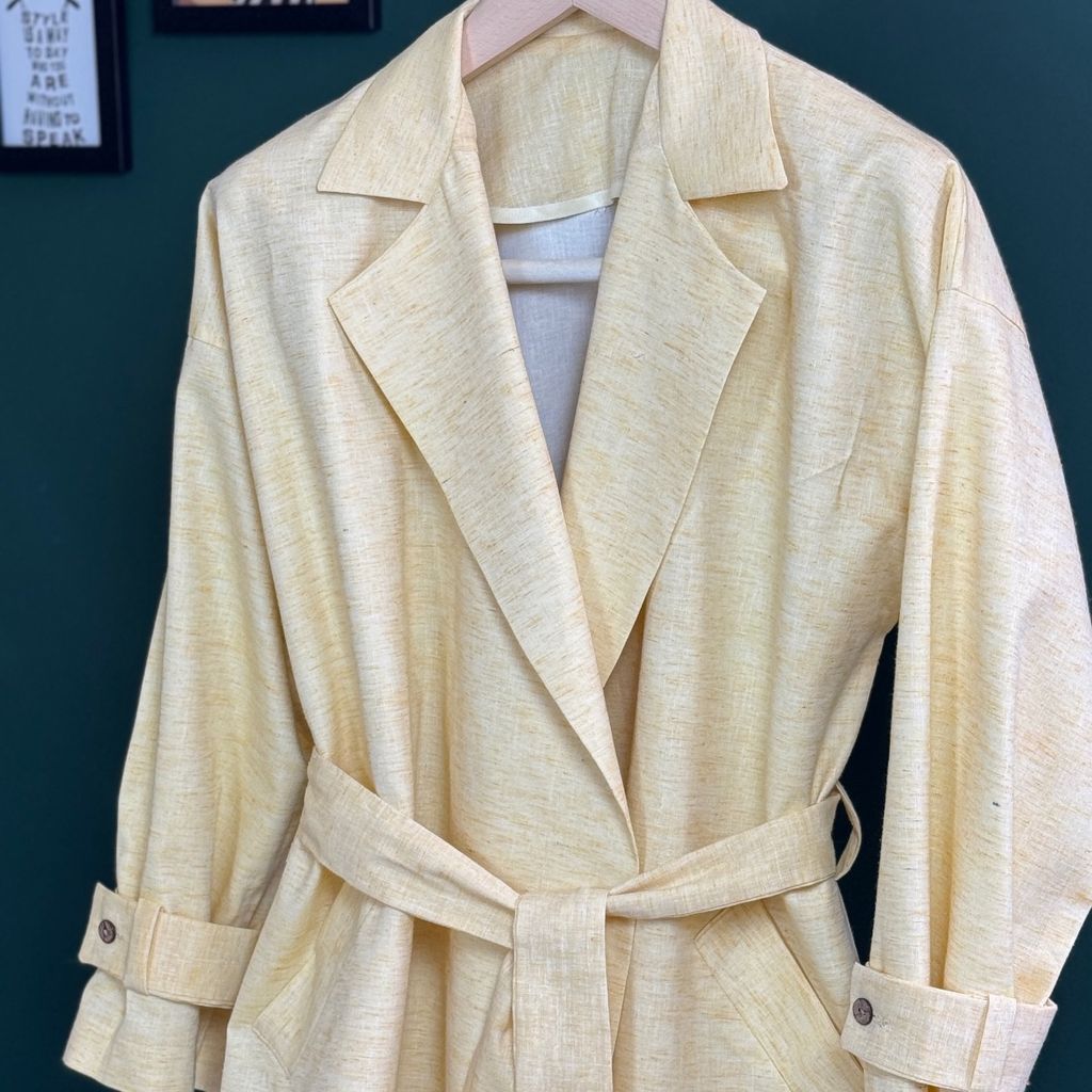 مشخصات ترنچ کت لینن یقه دار