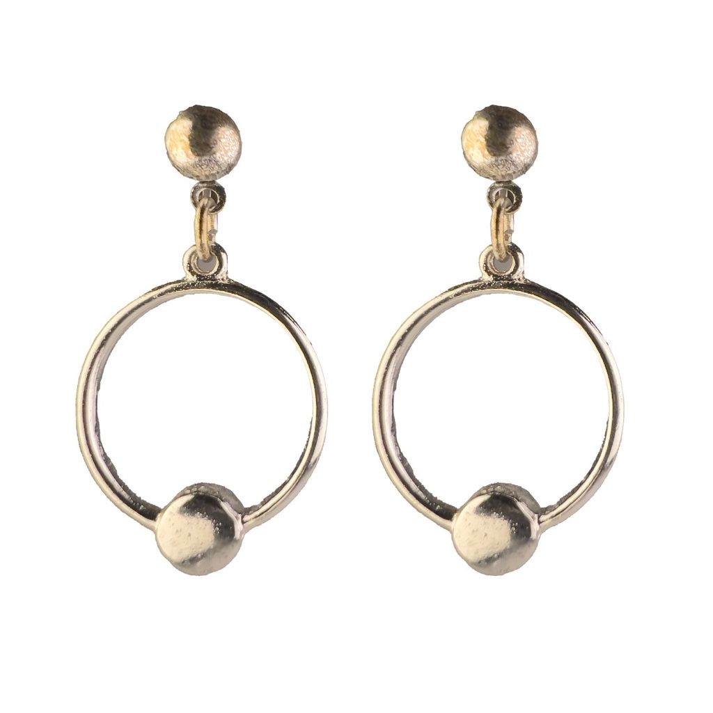 قیمت ارزان گوشواره زینامه میخی طرح حلقه - Gosh - 027