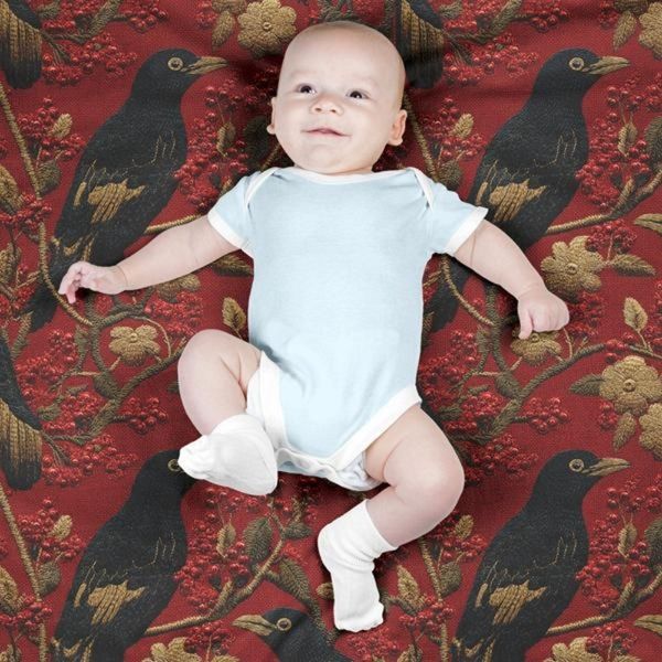 پارچه مخمل روبالشی پارچه باما طرح سه بعدی پرنده  کد 5013975