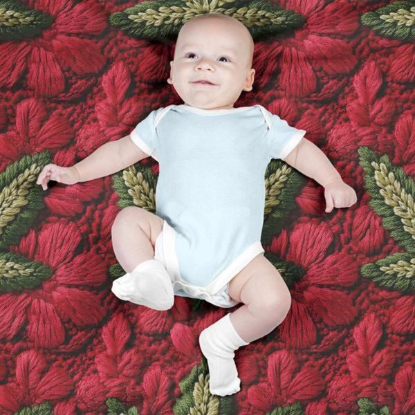 پارچه مخمل روبالشی پارچه باما طرح سه بعدی برگ سبز کد 5013992